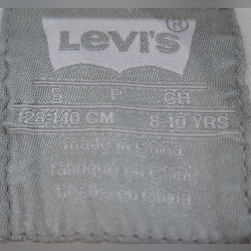 Levi’s Girls White Denim Jacket Size 8–10 Snap Button Classic #2092 - Picture 4 of 7